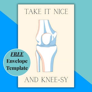 Lustige Knie-OP-Karte für Freundin Humorvolle Knie-Erholungskarte Knie Wortspiel Karte Post Op Knie Reha Karte gute Besserung für Knie Physiotherapie