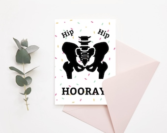 divertente biglietto di chirurgia dell'anca biglietto di chirurgia di sostituzione dell'anca per regalo di procedura all'anca biglietto di urrà per il recupero dell'anca biglietto umoristico regalo per amico