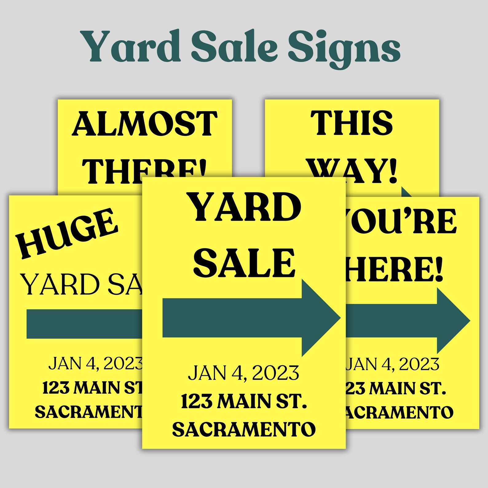 Yard Sale Sign Garage Sale Sign Estate Sale Sign Yard Sale Poster