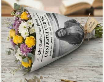 Blumengesteck Geschenk zum Abitur Abitur Papier Trauzeugin Vintage Hochzeit Papiertüte Papierdeko
