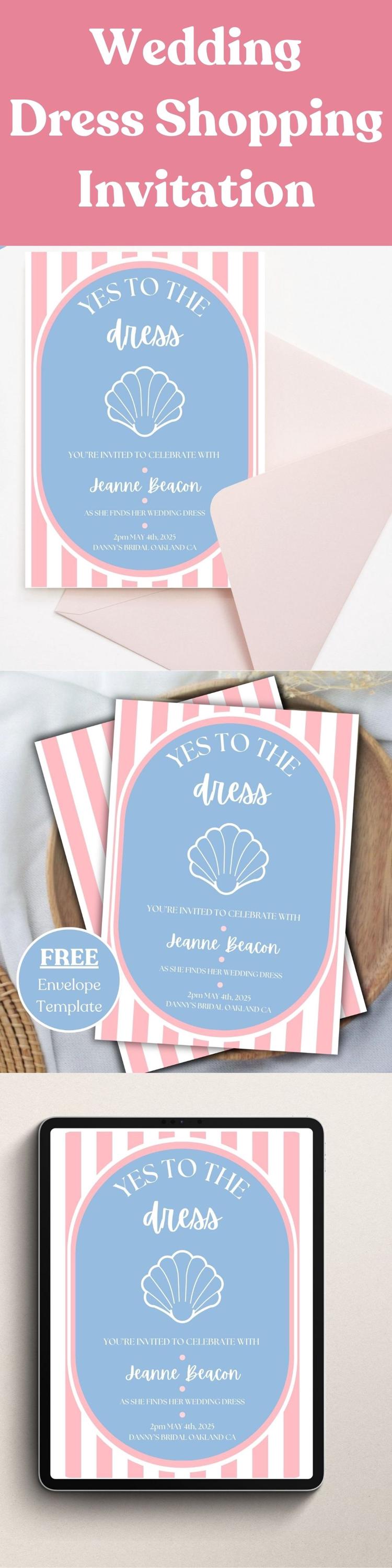 dress fitting invitation Wedding Dress Invitation, Say Yes to the Dress Invitation, Wedding Dress Party, Dress Fitting Invitation, Wedding Dress Printable Template