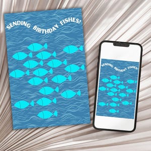 carte d'anniversaire poisson pour ami jeu de mots carte d'anniversaire pour amateur de poisson carte de voeux humour bday pour lui drôle joyeux anniversaire carte pour elle