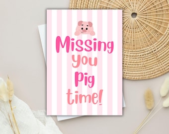 Tarjeta divertida de "te extraño" para él, tarjeta de juego de palabras con animales, humor, tarjeta de "te extraño" para hombres, tarjeta de amor con juego de palabras para novio, tarjeta de "te extraño" de larga distancia