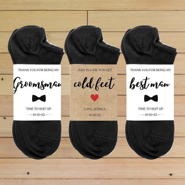 sock wrap custom sock label just in case you get cold feet sock wrapper wedding sock gift for groom funny best man gift funny groomsman sock