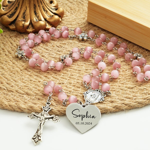 Custom Rosary Beads, Personalized Rosary Beads, Baptism Gift, Rosary for Life, Christening Gift, First Communion Gift, Baby Keepsake