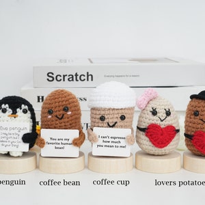 Handmade Crochet Coffee Bean Coffee Cup, Custom Crochet, Mother's Day Gifts for Her/Him, Crochet Desk Buddy, Emotional Support Gifts zdjęcie 8