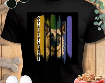 German Shepherd Portrait T-Shirt | Bold Brushstroke GSD Art