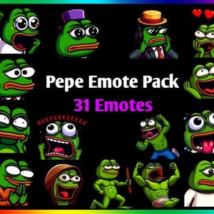 Special Pepe Emotes, Rare pepe emotes for Twitch and Kick Streams, Static Pepe Emotes for viewers and subscribers, high quality pepe emotes