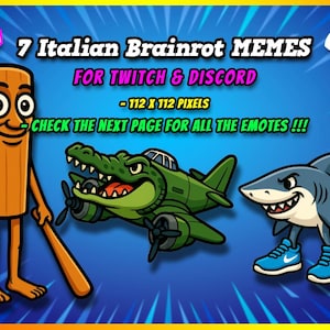 7 Twitch Brainrot Emotes - Featuring "Bombardino Crocodilo" and more