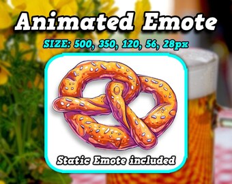 GIF de emote de pretzel da Baviera para Twitch, Discord e Kick, emote de streamer para espectadores e assinantes usarem, GIF de alta qualidade para você!