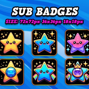 Sub/Bit Badges für Twitch and Kick, Live streaming sub badges, Bit badges for your streams, high quality sub and bit badges for viewers/subs