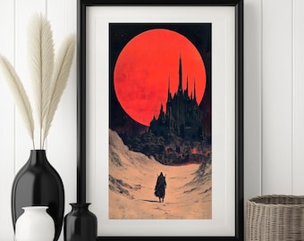 Dark Fantasy Poster – High-Resolution JPG Download, Gothic Wall Art, 6528x11648 Printable