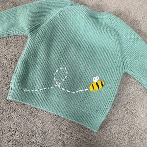 Embroidered Bee Baby Jumper: Personalized Knit Sweater