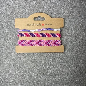 Boho Style 3 Pack Bracelet – Custom Handmade String Friendship Band - String Bracelet