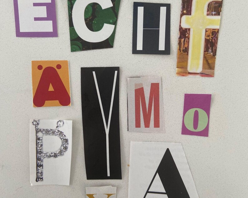 Magazine Letter Ransom Note Ransom Note Letters, Handcut Magazine Letters, Letter Cutouts, Collage ...