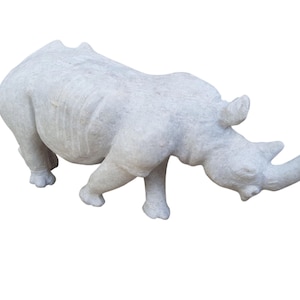 Abstracte sculptuur neushoorn| Shona-beeldhouwwerk| Dolomiet| Stenen beeldhouwwerk| Woondecoraties| Cadeaus