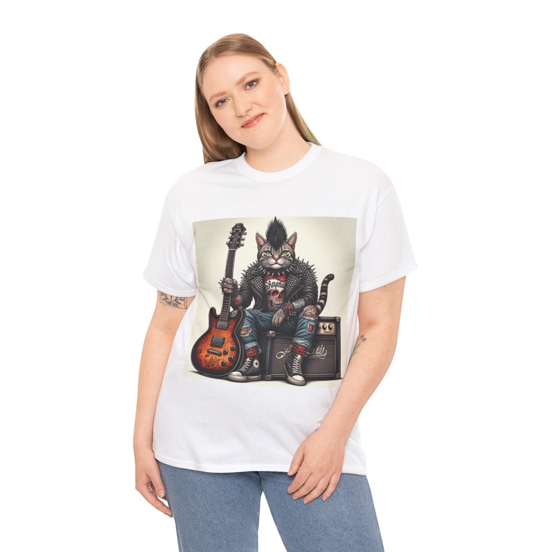 Punk Tabby Cat , Rock Star. Unisex Heavy Cotton Tee - Etsy
