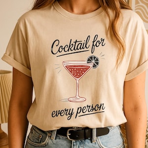 Retro Cocktail Graphic Tee: Vintage Drink Lover Shirt