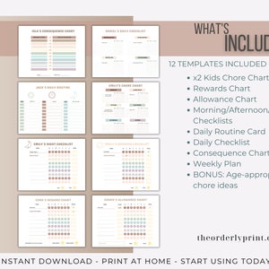 Kids Chore Chart, Kids Reward Chart, Chore Chart for Kids, Daily ...
