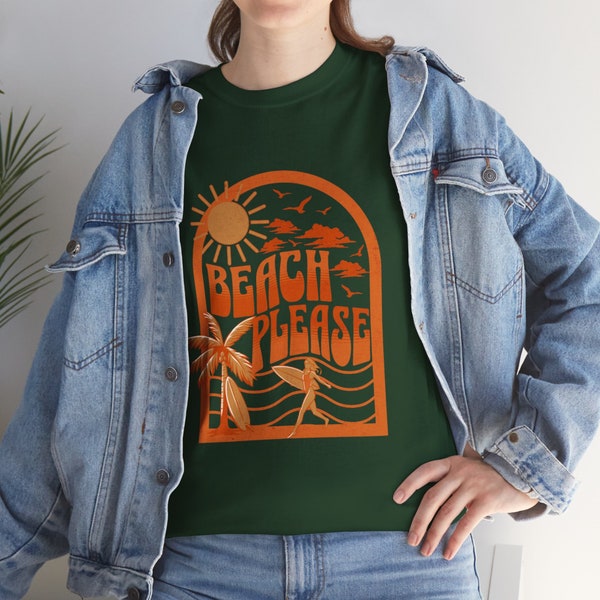 Beach Please Cotton Tee Shirt For Men and Women | Unisex | Summer | Springbreak | Boho | Funny Shirt