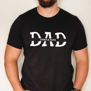 Custom Dad Shirt with Kid Names, Father&#39;s Day Sweatshirt, Personalized Dad Hoodie, Custom Kids Names Shirt, Handmade Fathers Day Tee