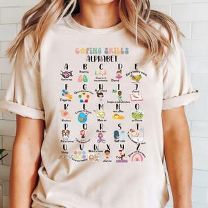 Coping Skills Alphabet Shirt, School Counselor Sweatshirt, Counselor Gift, Psychologist Shirt, Social Worker Shirt, Therapist Hoodie
