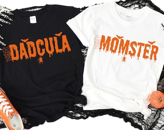 Momster Dadcula Halloween Matching Shirts: Couples Costume Tees