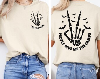 Sudadera "La gente me da escalofríos": Mano de esqueleto, terror de Halloween