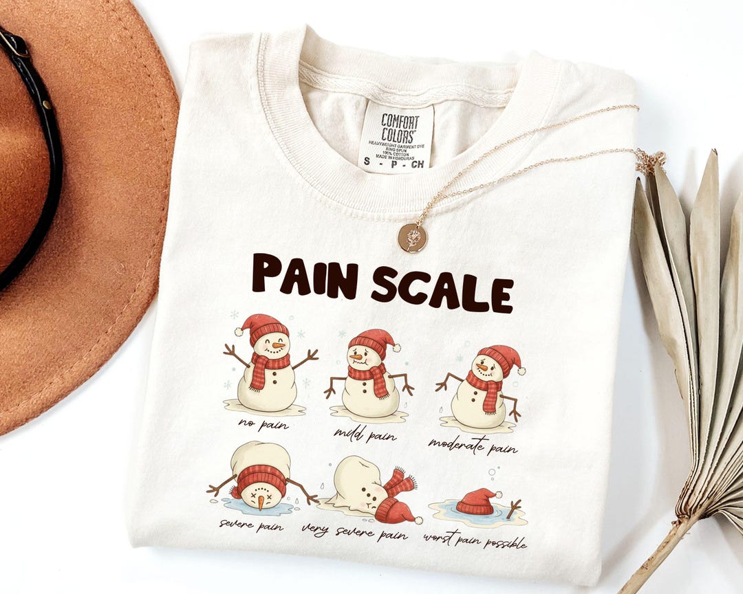 Comfort Colors Funny Pain Scale Christmas Snowman T-shirt - Etsy