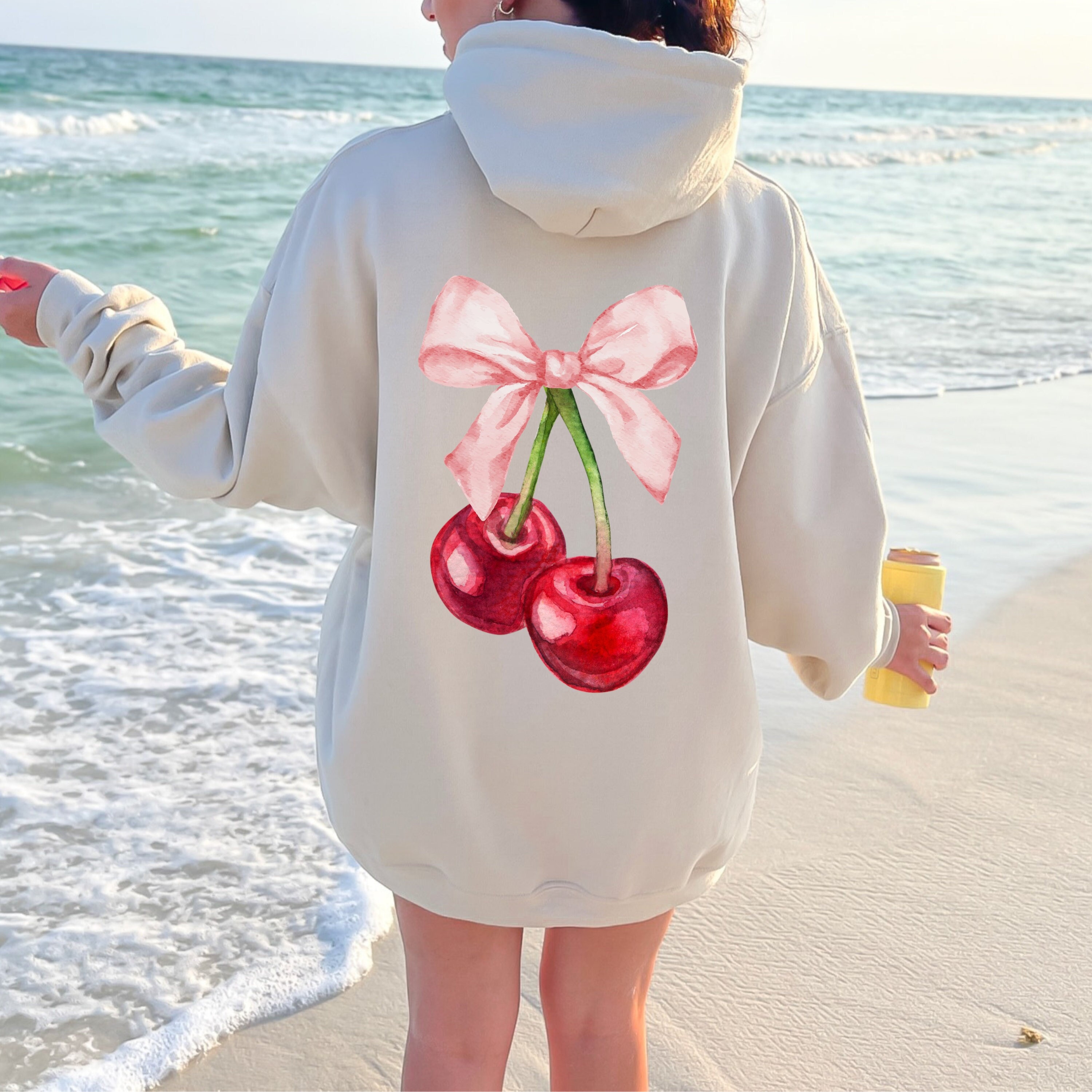 ★2022FW新作★KIRSH★CHERRY COLOR POINT FLEECE HOODIE JUMPER KIRSH Women's Cherry Graphic Crop Hoodie (Black) at Amazon