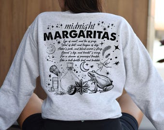 Midnight Margaritas Sweatshirt, Retro Halloween, Spooky Drinking Gift
