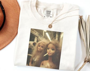 Comfort Colors® Funny Distressed Doll Smoking T Shirt