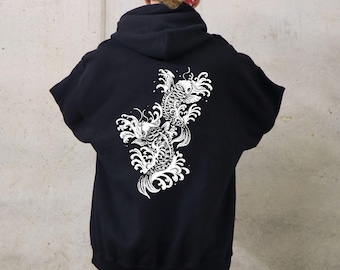 Vintage Koi Fish Hoodie: Japanese Art Sweatshirt