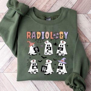 Spooky Radiology Ghost Sweatshirt, Halloween X-Ray Tech Hoodie