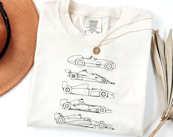 Comfort Colors® Evolution of a F1 Car Shirt, Formula 1 Shirt, Race Weekend Formula 1 Merch, Vintage Formula 1 Gifts, Formula One T-Shirt