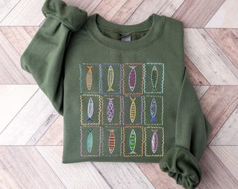 Sardines Tin Fish Graphic Sweatshirt: Coastal Grandma Trendy Hoodie