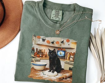 Black Cat Mama Halloween Tee, Pumpkin Cat Mom Shirt, Funny Ghost Cat Tee, Comfort Colors Shirt