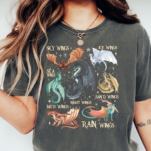 Camiseta Comfort Colors Alas de Dragones de Fuego, Camiseta Reina de Pyrrhia