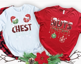 Chest Nuts Couples Christmas Shirts, Funny Christmas Sweatshirt, Couples Matching Shirts, Matching Christmas Hoodie,Boyfriend Christmas Gift