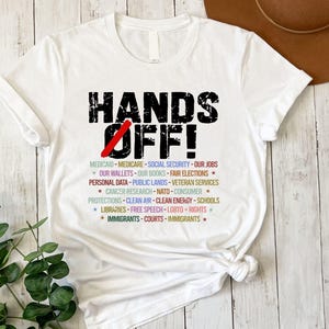 Hands Off Protest Shirt, Trendy Political Hands Off Protest Sweatshirt and Hoodie, Hands Off Medicaid Medicare Social Security