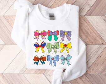 Disney Bow Princess Sweatshirt, Disney Trip, Disney Girls Matching Shirt, Aurora Ariel Belle Cinderella Sweatshirt, Disney Bow Hoodie