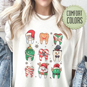 Christmas Teeth PNG Digital Download, Funny Christmas Dentist PNG, Dental Hygiene PNG Clipart, Dental Squad Gift