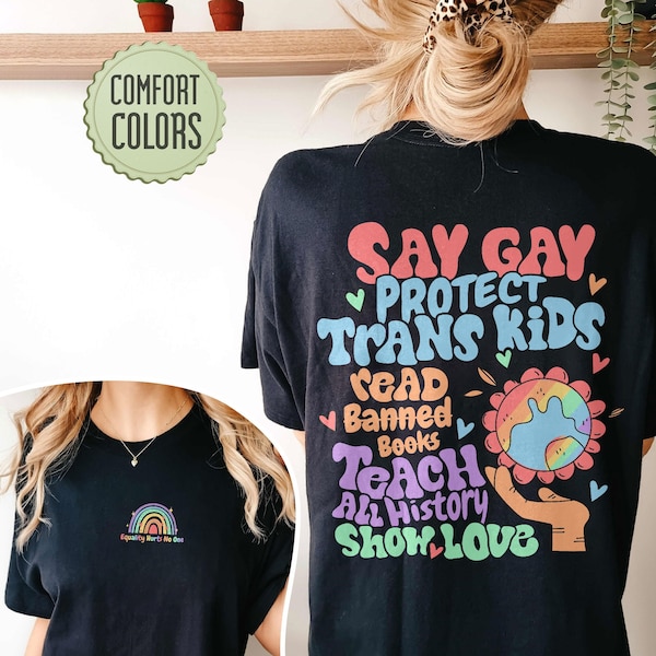 Say Gay PNG, Protect Trans Kids PNG SVG, Equality T Shirt, Pride Rainbow Digital Download, Lgbt Ally Shirt, Read Banned Books