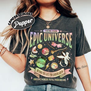 Descarga instantánea de Epic Universe Fan, divertido viaje familiar a un parque temático PNG digital, Orlando Park 2025 Family PNG