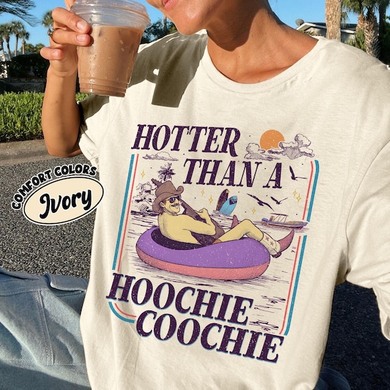 Hotter Than A Hoochie Coochie PNG Digital Download, Summer Vacation Shirt Designs, Hoochie Coochie Meme Shirt, 90s Country Music Lover Gift