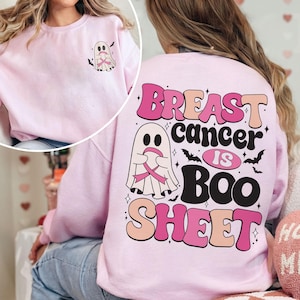 Breast Cancer Is Boo Sheet PNG Digital Download, Breast Cancer Awareness Boo Sheet PNG Clipart, Pink Ghost Ribbon Shirt Designs