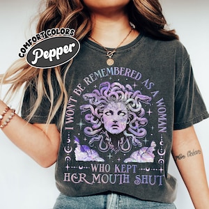 I Won&#39;t Be Remembered As A Woman Who Kept Her Mouth Shut PNG Digital Download, Medusa Feminist PNG, Girl Power Clipart, Women Rights Shirt
