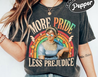 More Pride Less Prejudice PNG, Jane Austen Shirt Designs, Jane Austen Meme Digital Download, Proud Ally Shirt