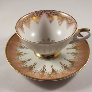 Vintage KPM Krister Porcelain Tea Cup with Gold Trim - German Art Deco Collectible