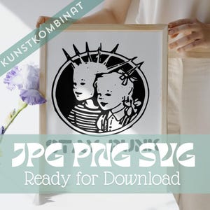 Stay Punk Svg Png Jpg Irokesen Kids Set Clipart Vector Anarchie Rock Retro LGBTQ Music FCK NZS Bandshirt Ska Oi